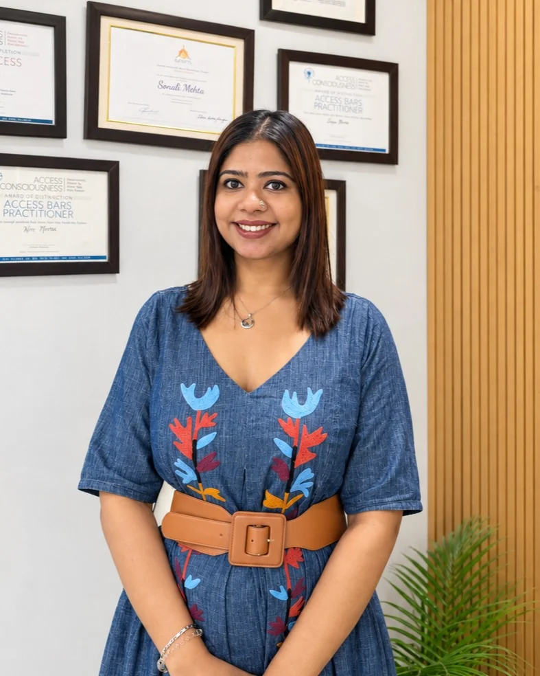 Sonali Mittra, certified transpersonal therapist, at The Healing Room in New Delhi